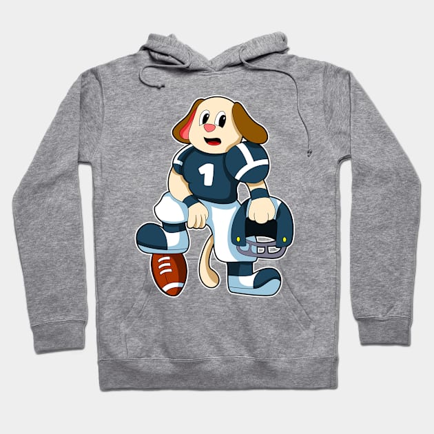 Dog at Sports with Football & Jersey Hoodie by Markus Schnabel